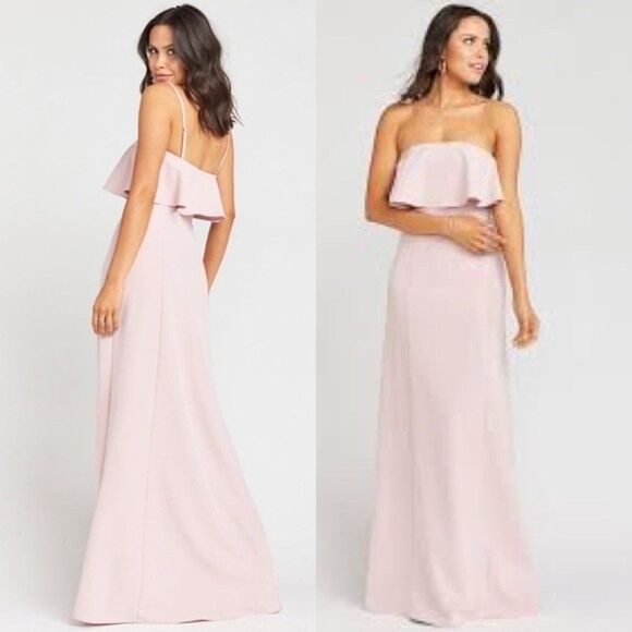 Show Me Your MuMu Women's Monaco Ruffle Gown Vintage Rose Stretch Crepe XXS - Picture 1 of 11
